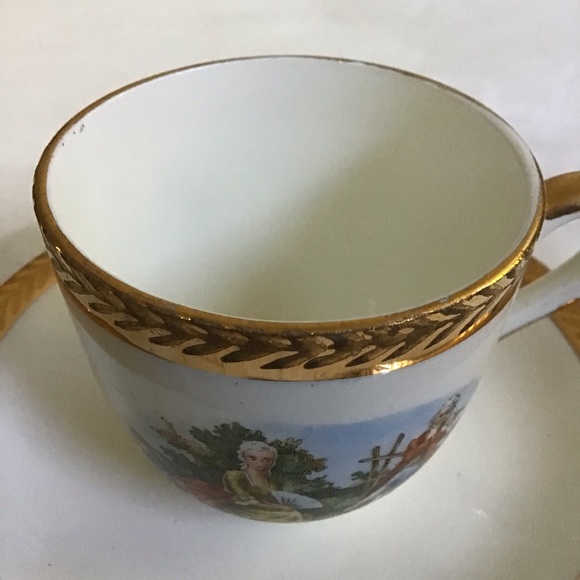 Vintage W.S. George Warranted 22 Karat Gold Ardalt Demitasse Half Cup Saucer - Picture 11 of 15